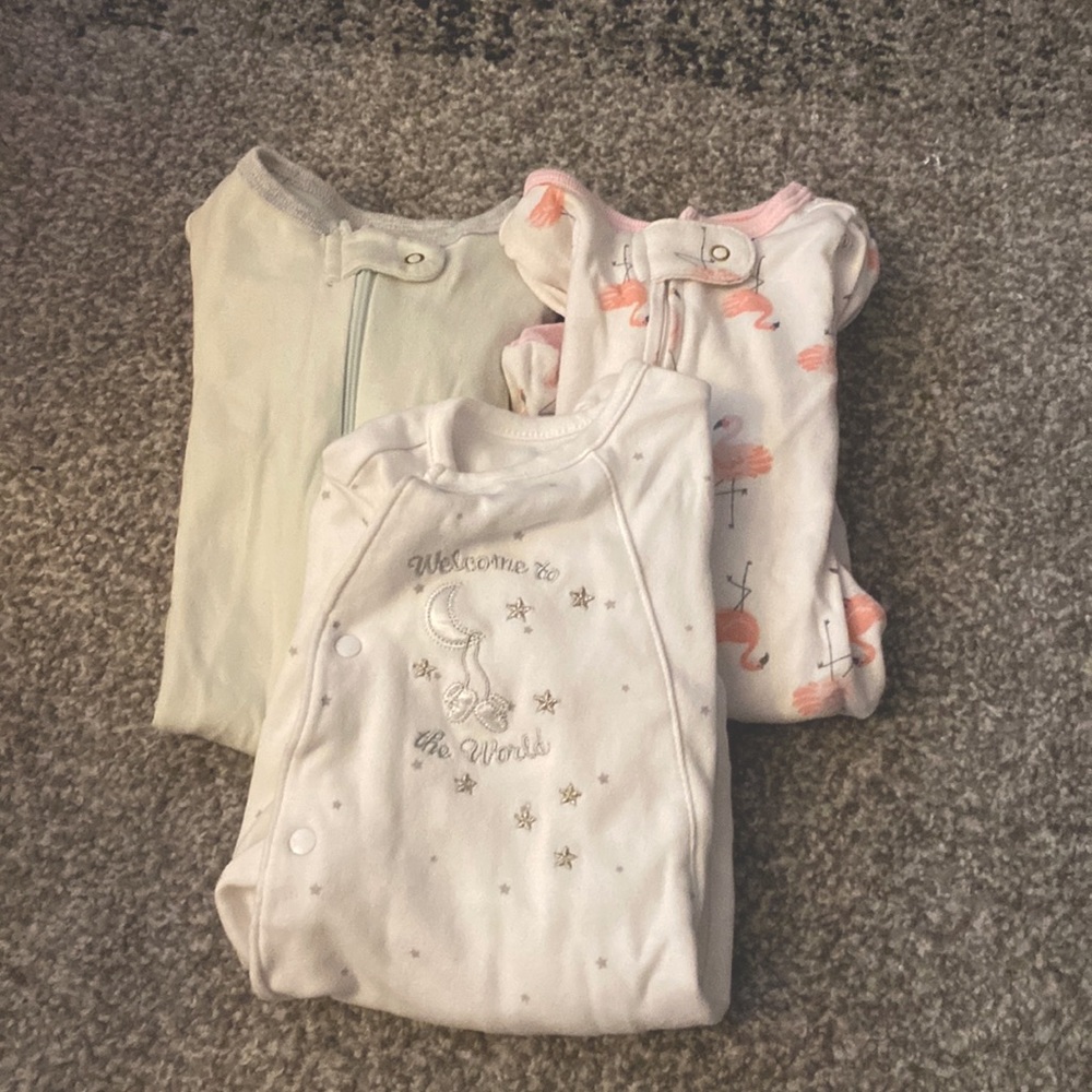 0-3 month and 3 month pajama bundle. Cloud Island and Little Me. Good condition